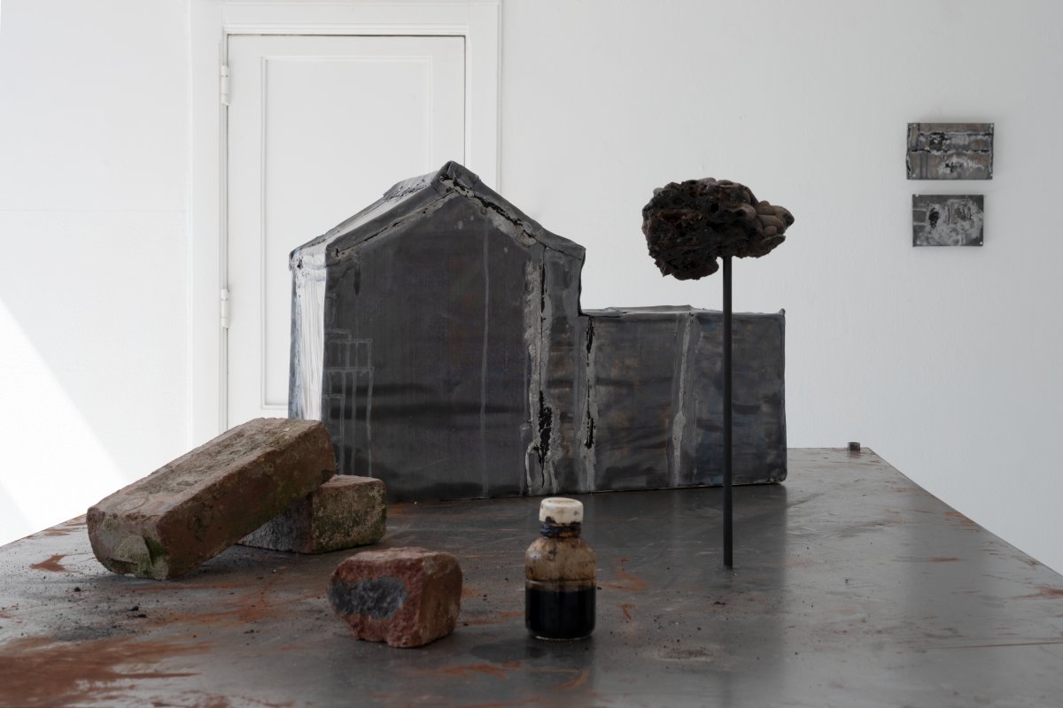 The House I Never Built (2024) - Winterslag brick, lead, tar and blast furnace slag on steel